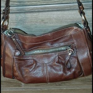Brown fossil shoulder bag